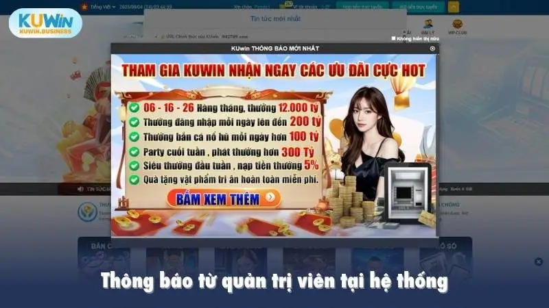 Thông báo từ quản trị viên tại hệ thống