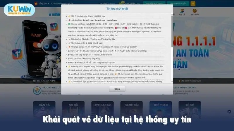Khái quát về dữ liệu tại hệ thống uy tín